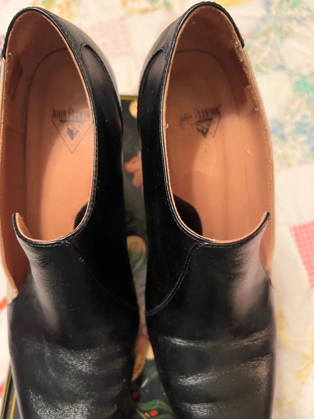 John Fluevog Black Leather Slip-On womens  Shoes